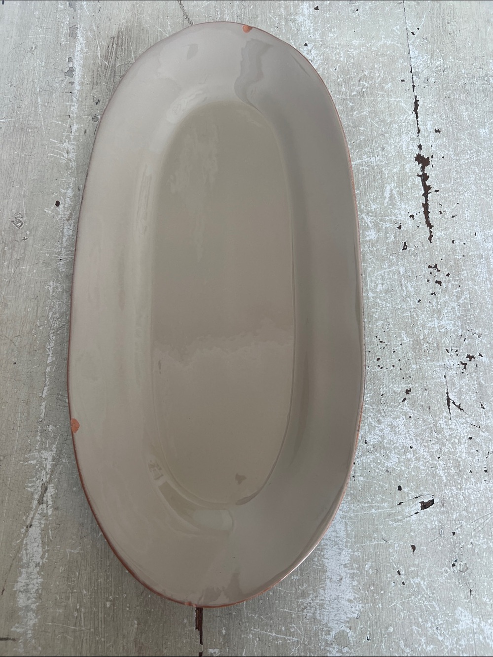 Vietri Italian Pottery Oval Serving Platter – Taupe – Made in Italy